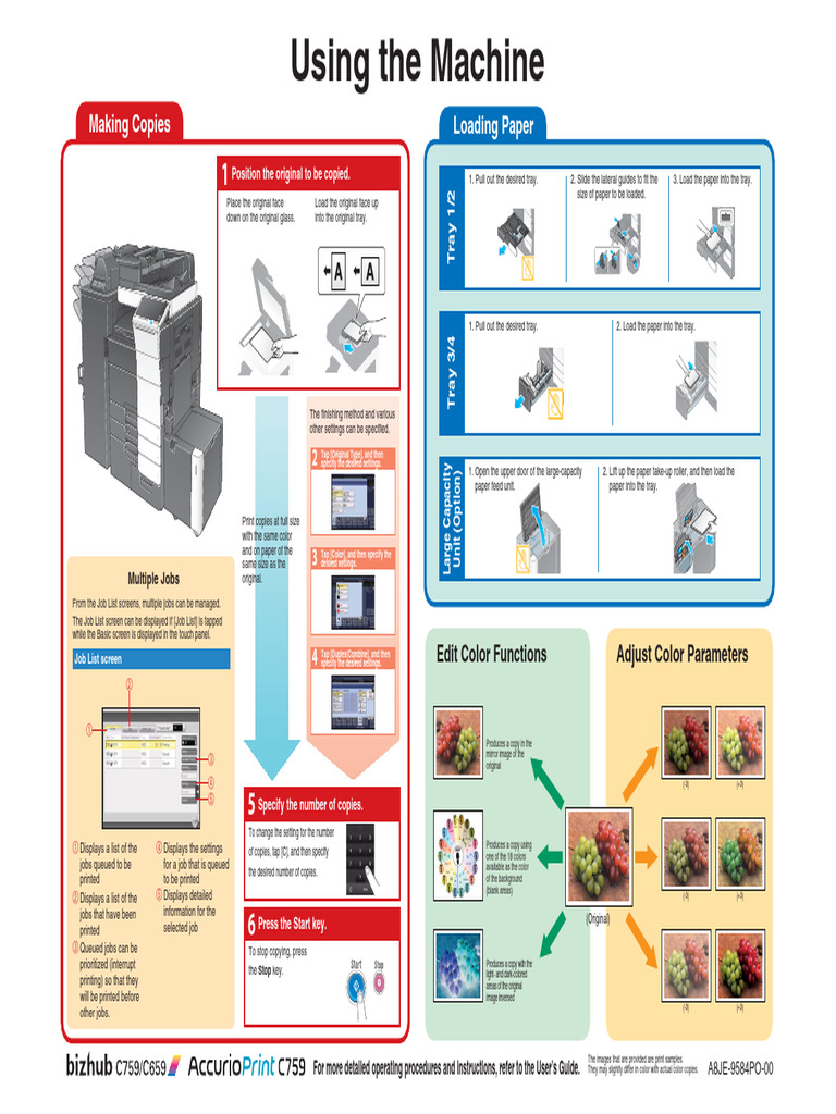 Copying and Printing Instructions Guide | PDF | Color | Magenta