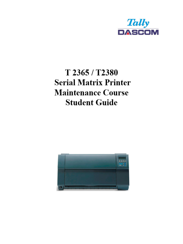 Serial Matrix Printer Maintenance Guide | PDF | Printer (Computing ...