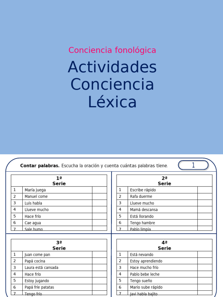 Actividades Conciencia Lexica | PDF | Cocina | Alimentos
