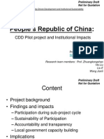 People’s Republic of China:CDD Pilot Project and Institutional Impacts (Not for Quotation)