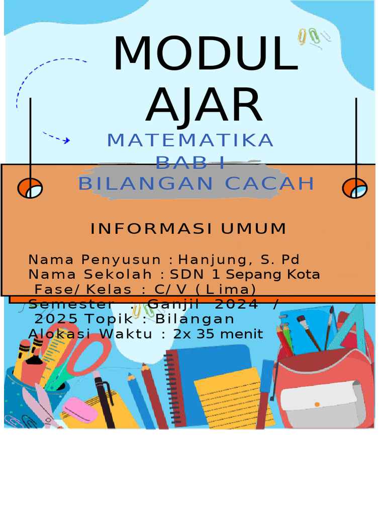 Modul Ajar Bilangan Cacah Kelas 5 | PDF