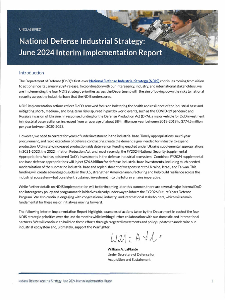NATIONAL DEFENSE INDUSTRIAL STRATEGY NDIS PDF visual data 8