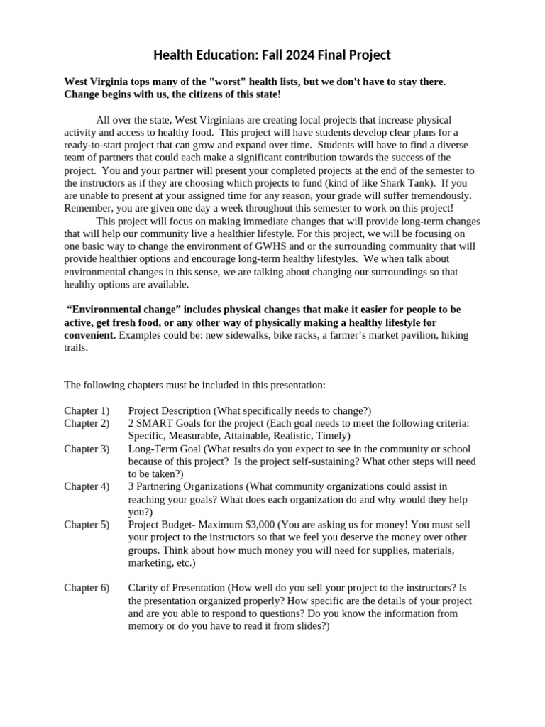 Health Education Fall Final 2024 | PDF