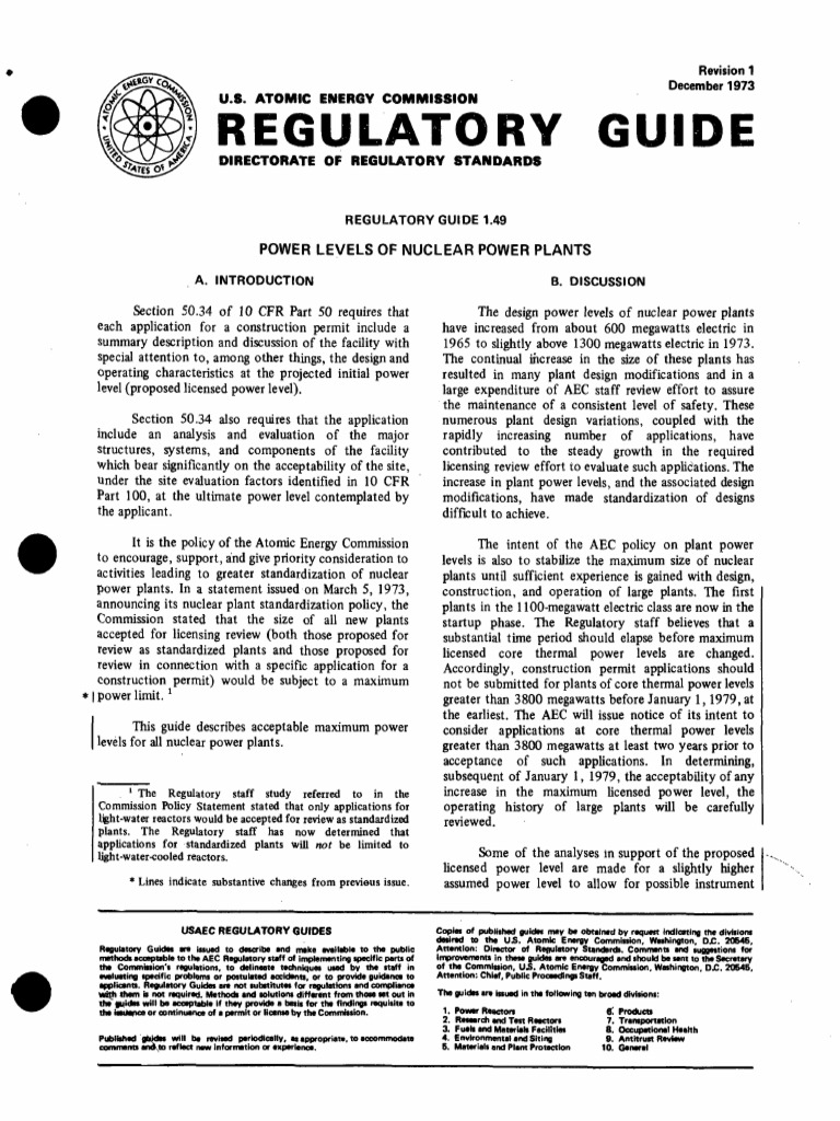 Nuclear Power Plant Power Levels Guide | PDF | United States Atomic ...