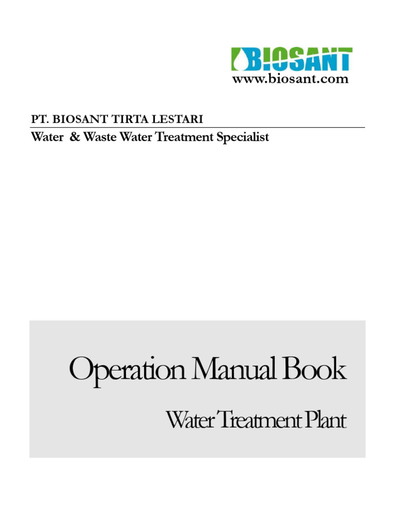 Manual Operasi WTP Biosant | PDF