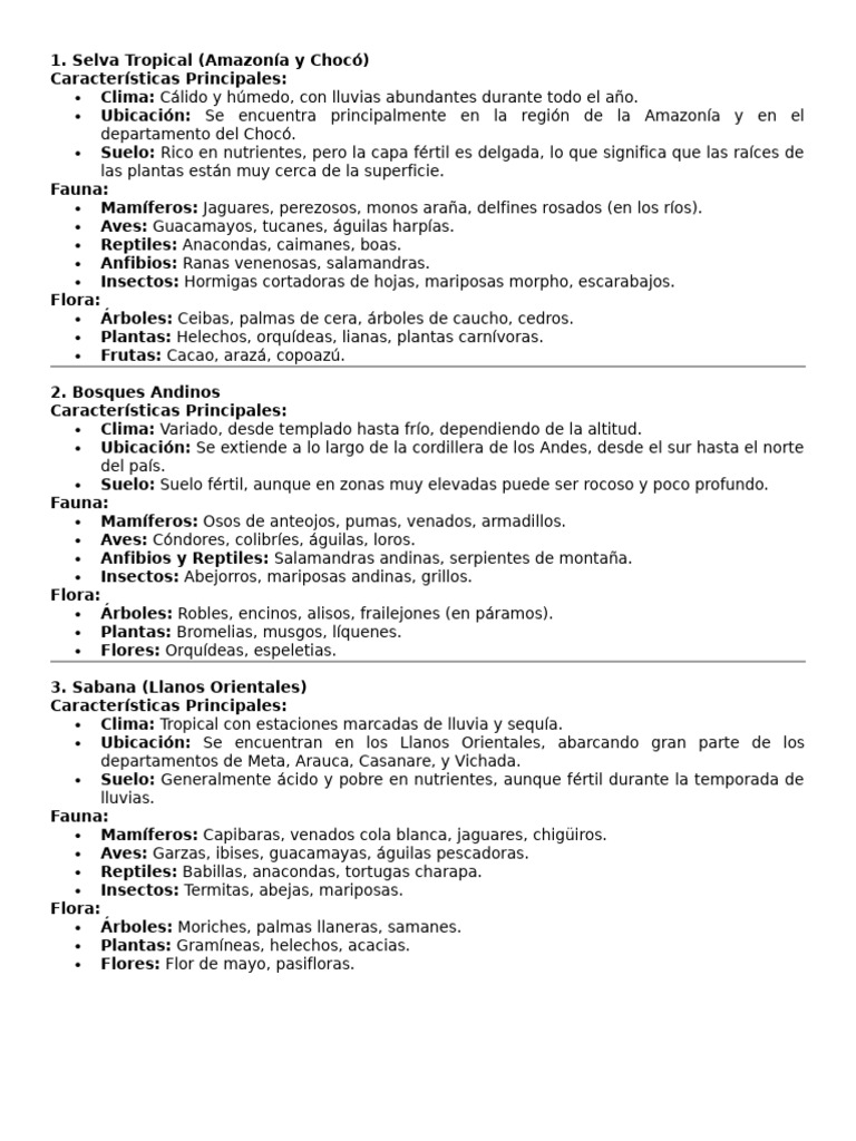 InformaciA - N Biomas de Colombia | PDF