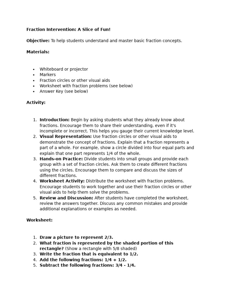 Fraction Intervention | PDF | Learning | Cognitive Science