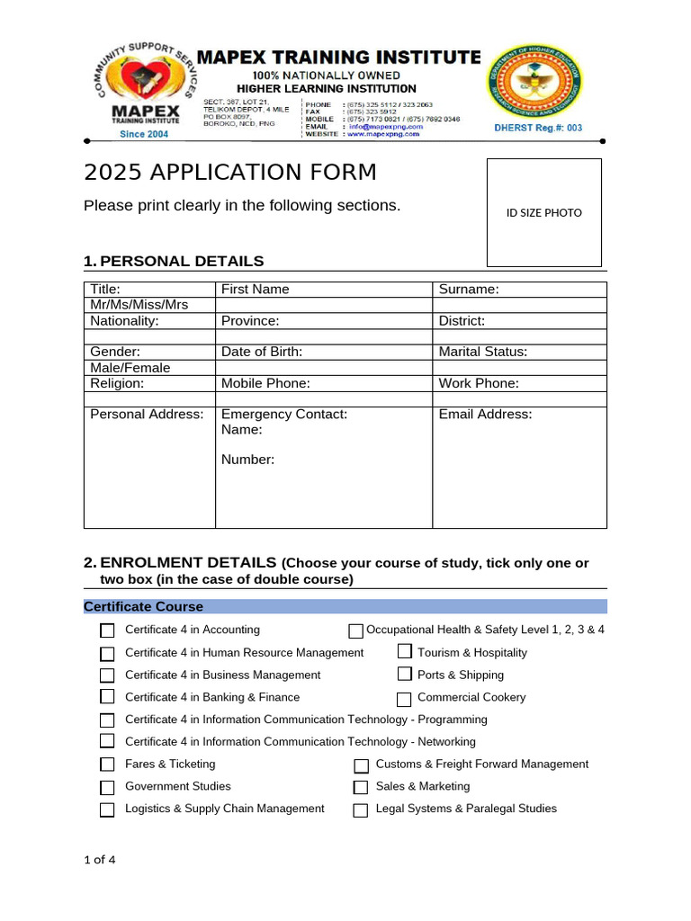 2025 New Application Form Pdf Business Service Industries