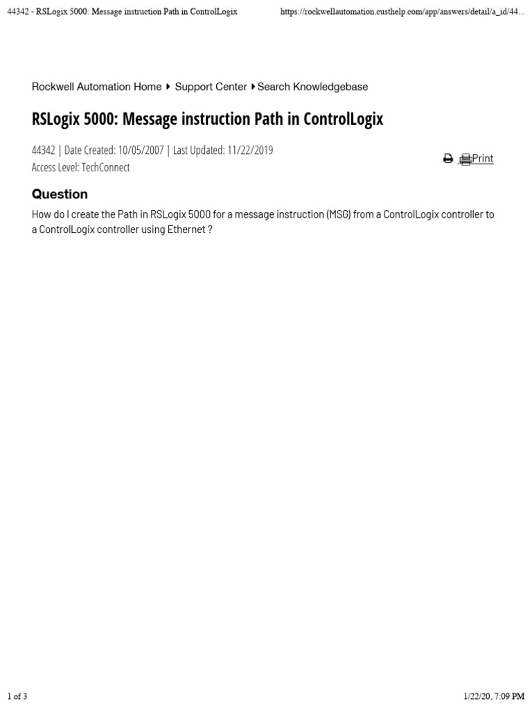 Configuring MSG Path in RSLogix 5000 | PDF | Implied Warranty | Information