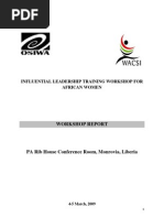 Influential Leadership Narrative Report-Monrovia, Liberia (March, 2009)