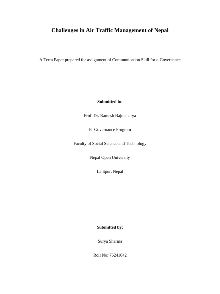 Air Traffic Management Challenges in Nepal | PDF | Air Traffic Control ...