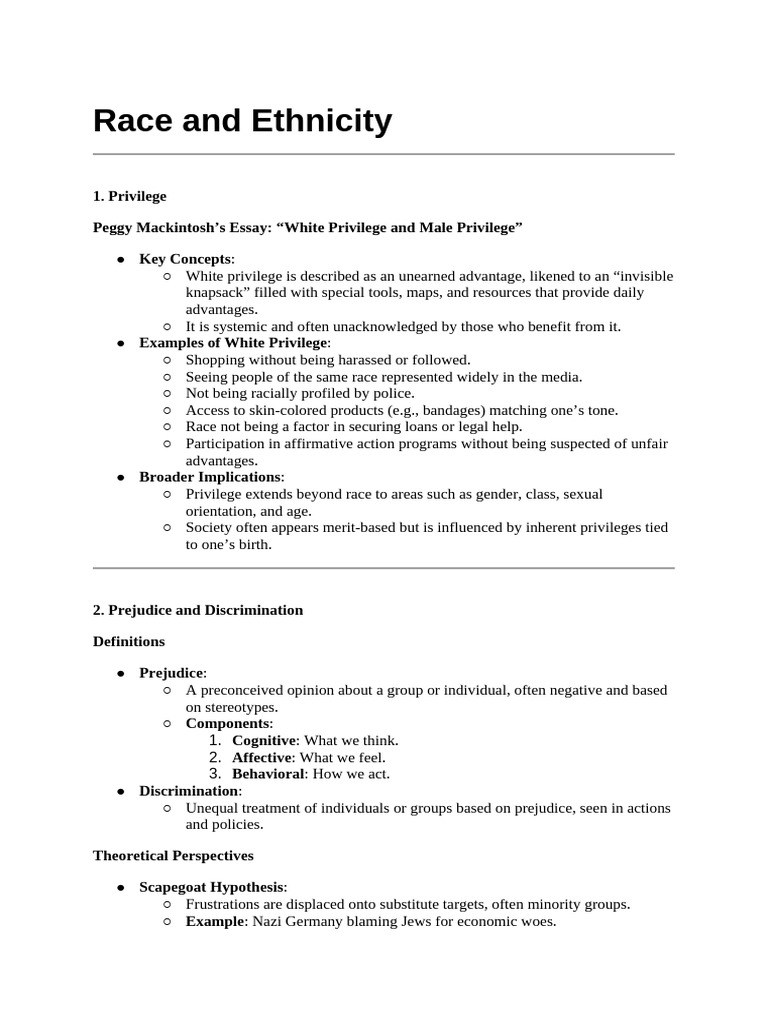 Race and Ethnicity | PDF | Prejudices | Discrimination & Race Relations