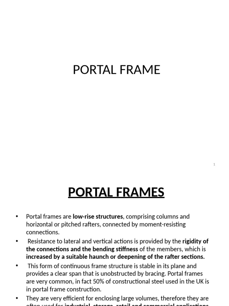 Portal Frames | PDF | Framing (Construction) | Concrete