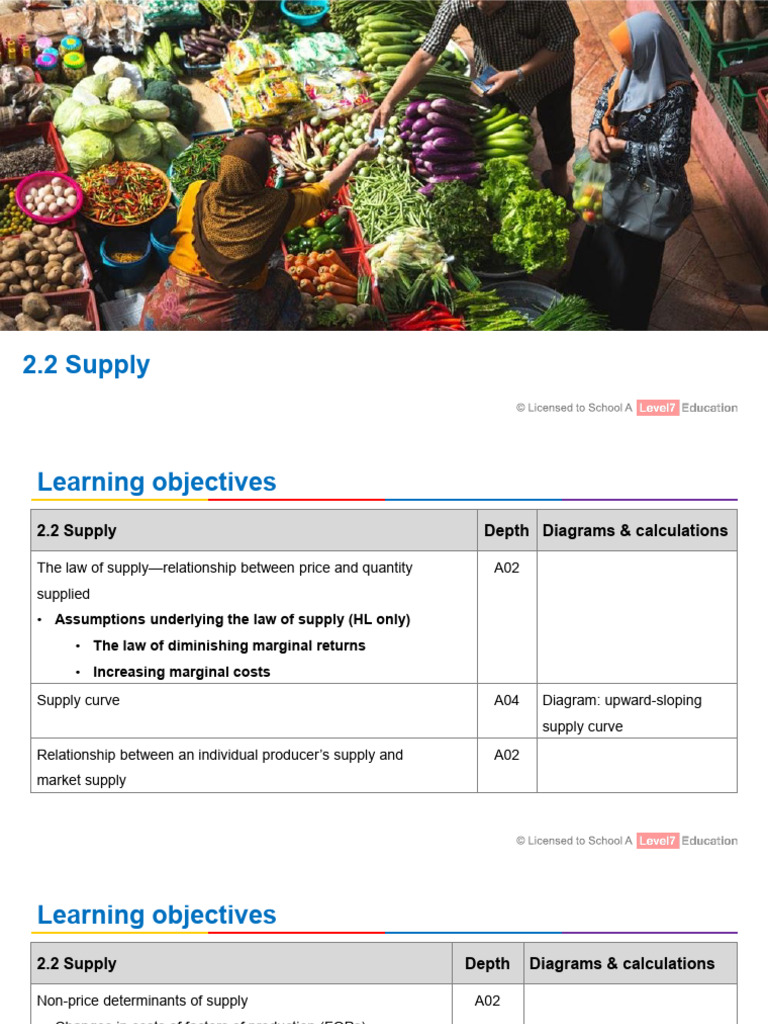 2.2 Supply (Includes HL Only Sub-Topics) | PDF | Supply (Economics ...
