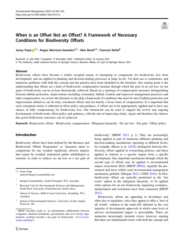 2021 pope et al when is an offset not an offset a framework of