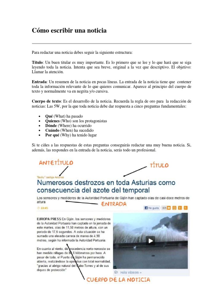 ¿Cómo se escribe una noticia?