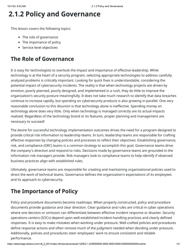 Policy and Governance | PDF | Governance | Risk Management