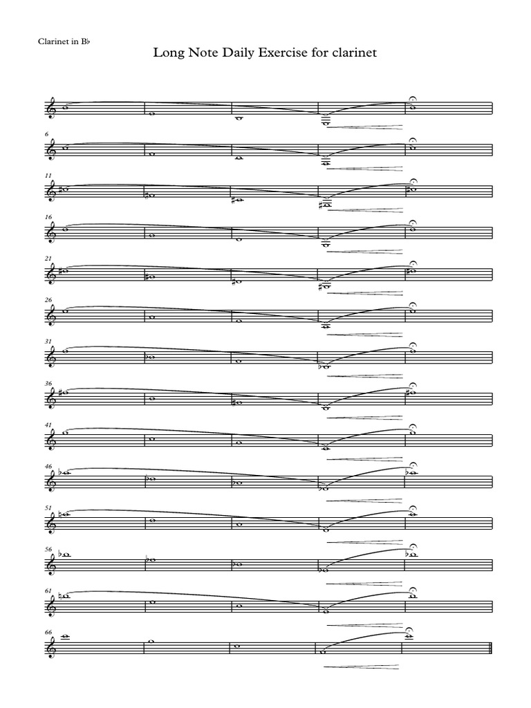 Long Note Daily Exercise For Clarinet - Parts | PDF