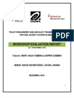Policy Advocacy and Engagement Training-Post Evaluation Report - Accra Ghana (November, 2010)