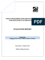 Policy Advocacy and Engagement Training Post Evaluation Report - Monrovia, Liberia - (March 2010)