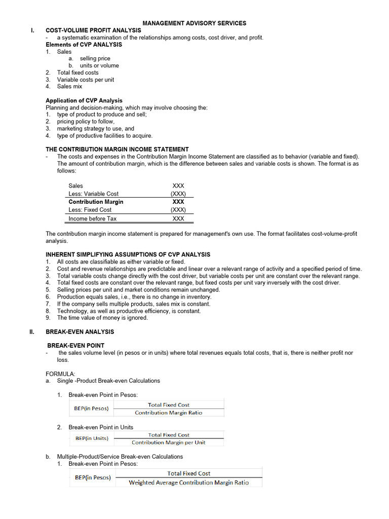 2 - Cost Volume Profit Analysis | PDF | Business Economics | Financial ...