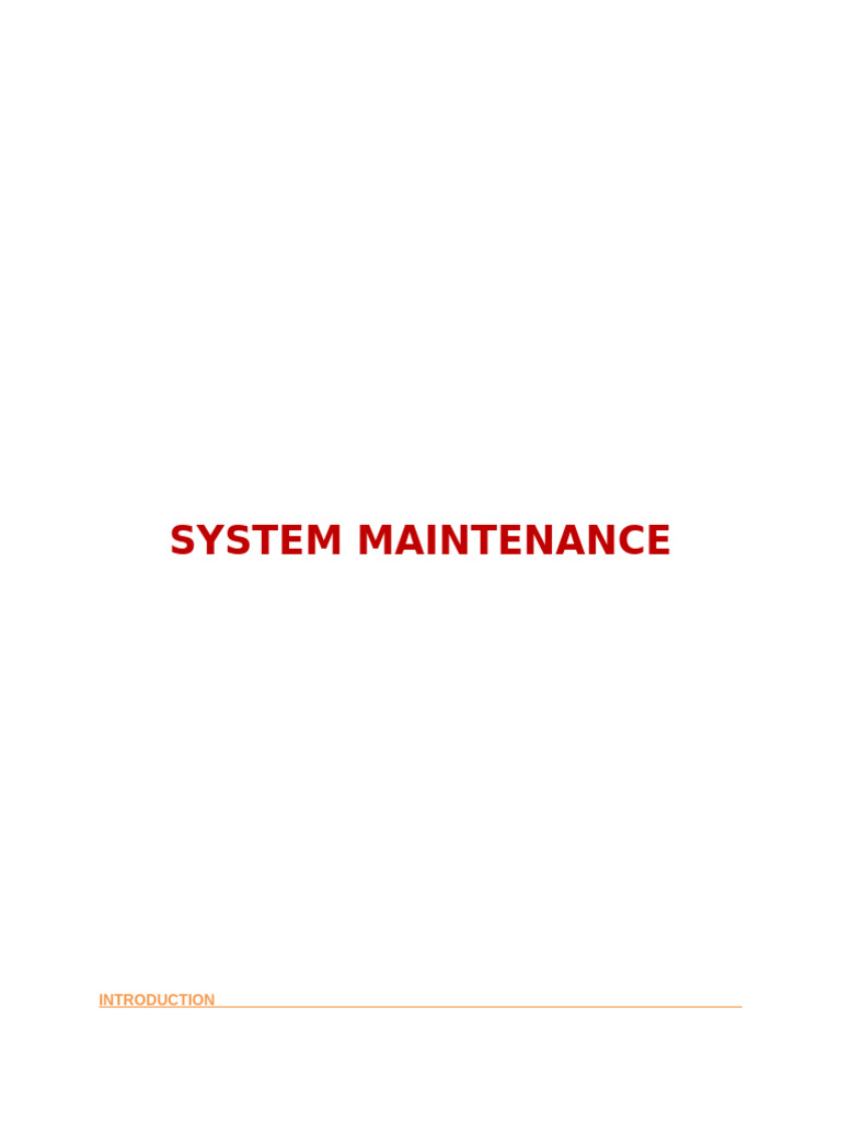 Types of System Maintenance Explained | PDF | Expense | System