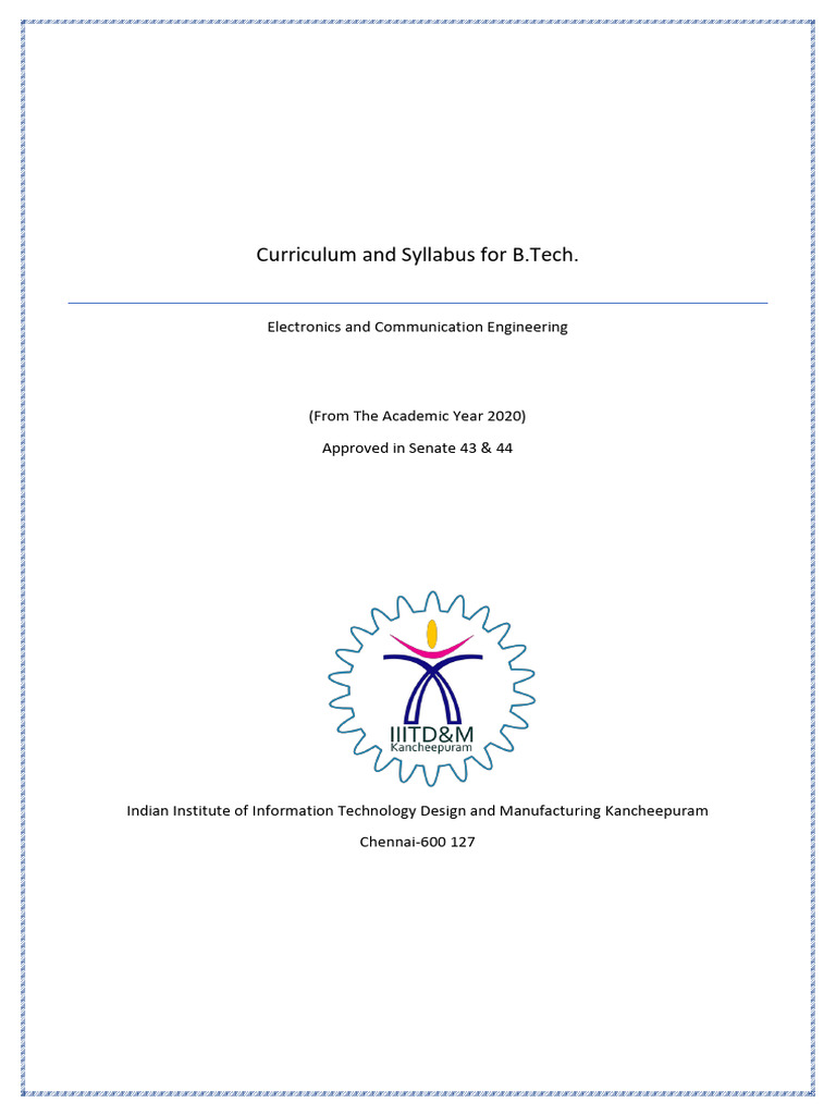 B.Tech Electronics & Communication Curriculum | PDF | Integral | Calculus