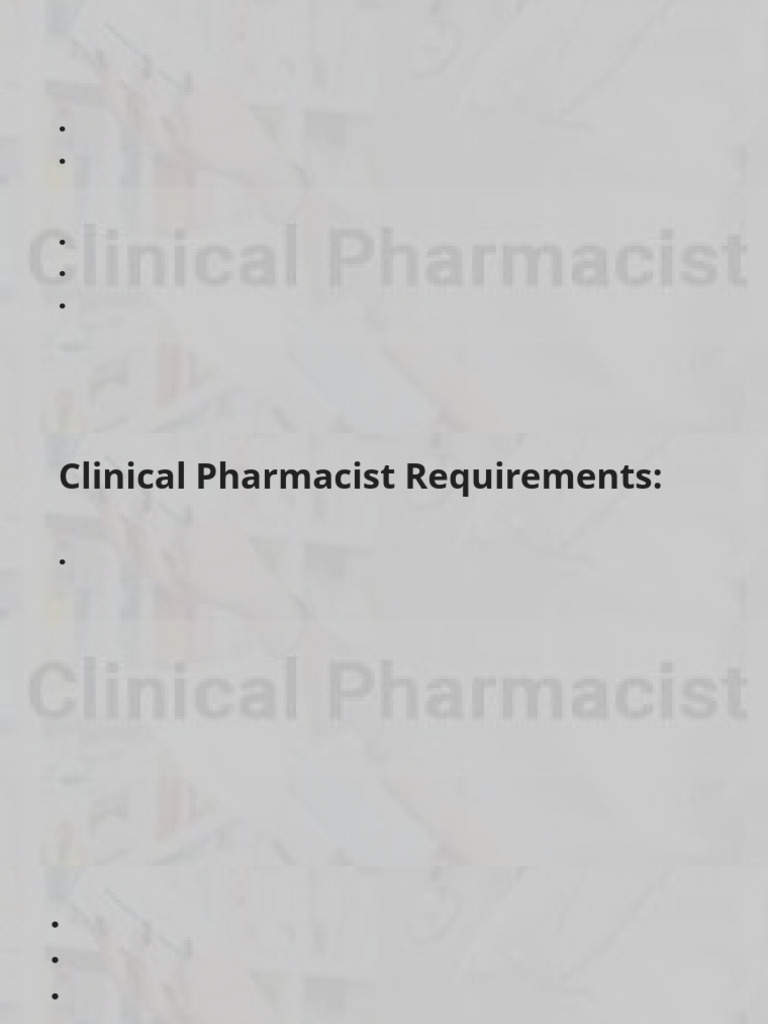 Daily Activities of Clinical Pharmacists | PDF | Pharmacy | Medical ...