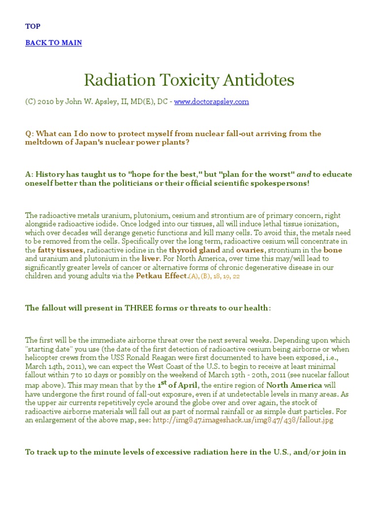 Radiation Toxicity Antidotes Radiation Therapy Antioxidant