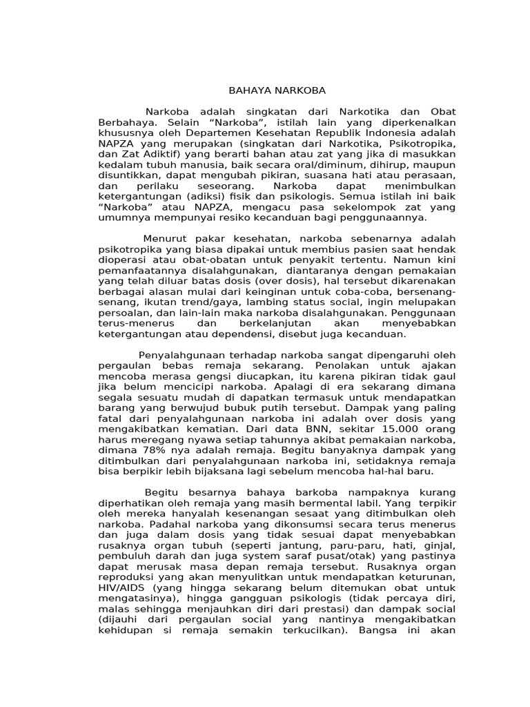 Bahaya Narkoba | PDF