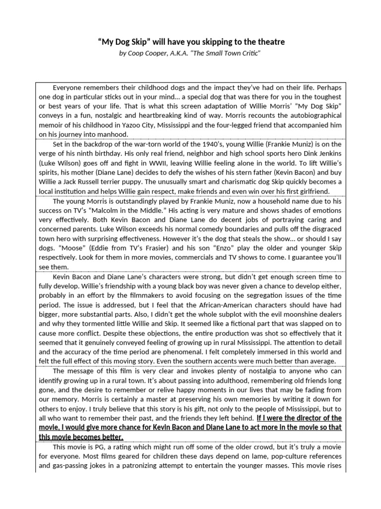 Review Text Template | PDF