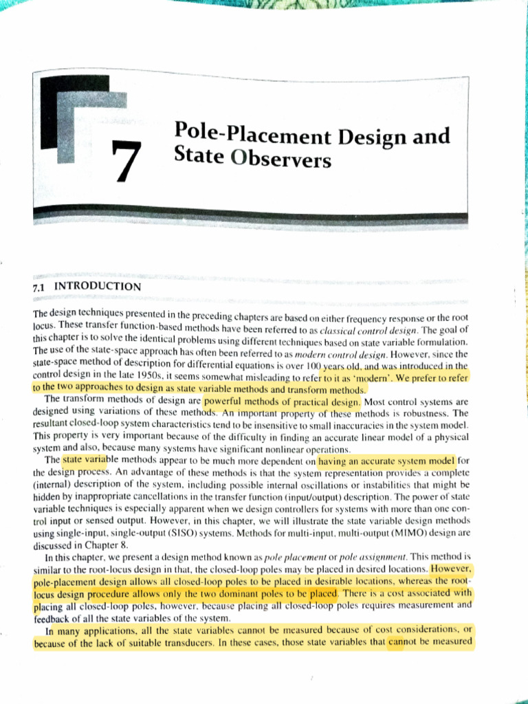 Pole Placement in Control Systems | PDF | Control Theory | Stability Theory