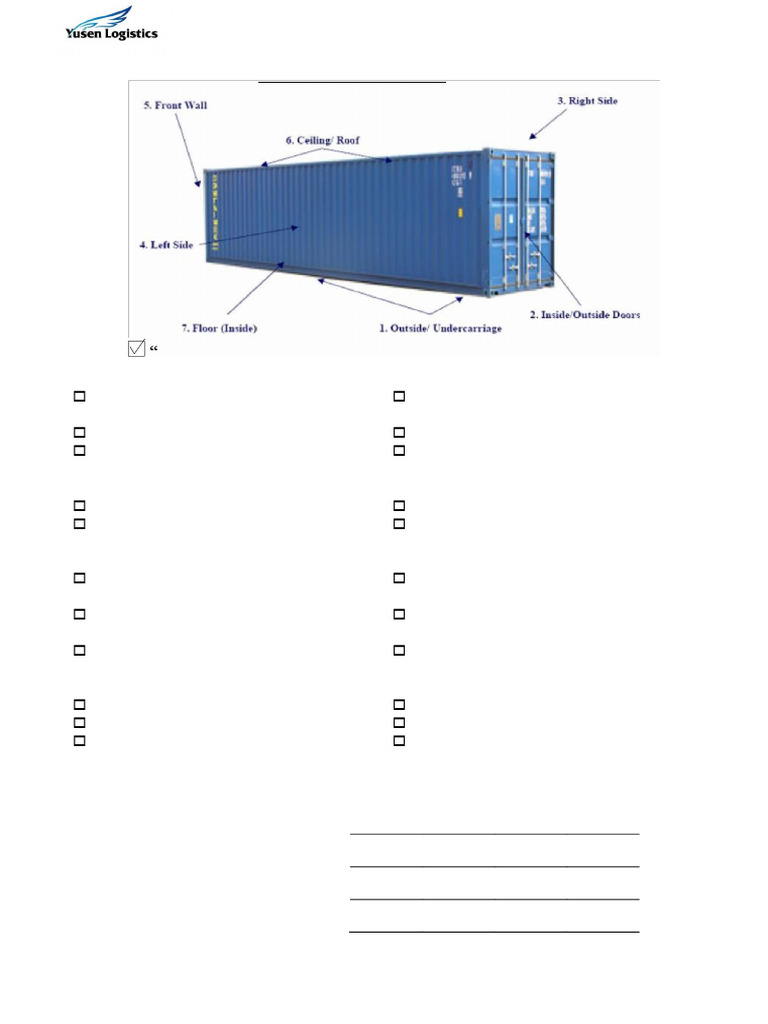 Container Inspection Checklist 2012 | PDF