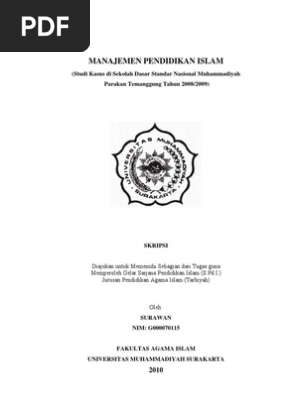 Skripsi Judul Manajemen Pendidikan Islam