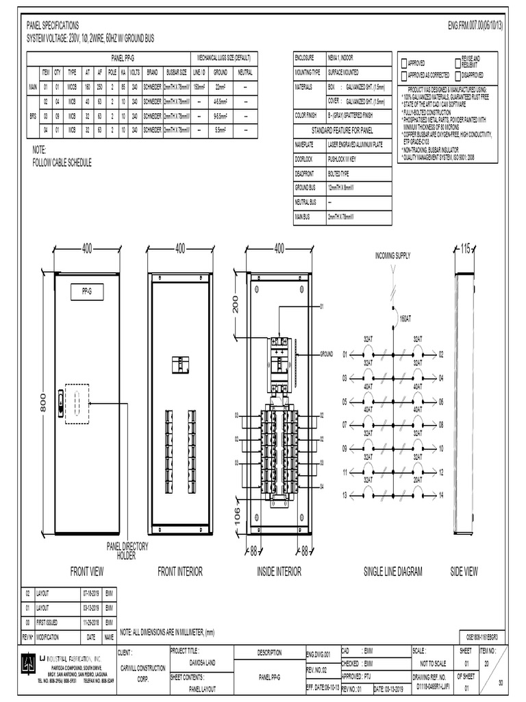 PP-G Electrical Panel Specifications | PDF | Electrical Components ...