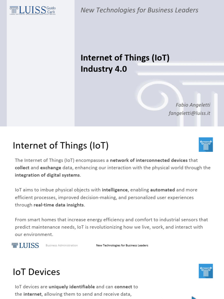 Understanding IoT in Business Operations | PDF | Internet Of Things ...