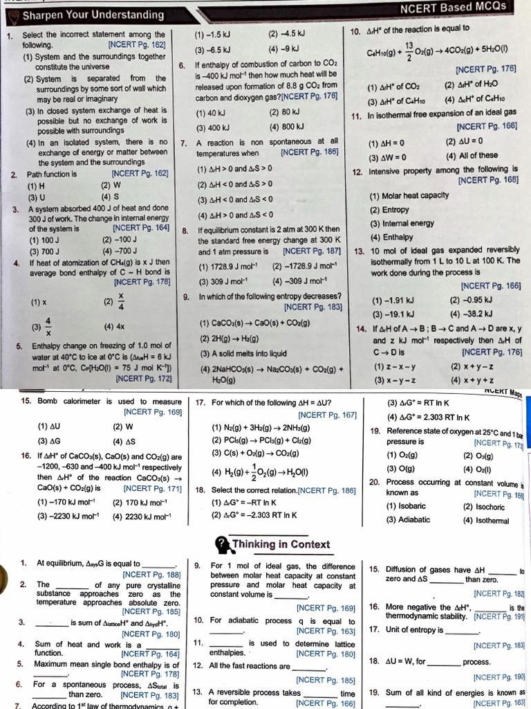 NCERT THERMODYNAMICS CHEMISTRY PDF visual data 3