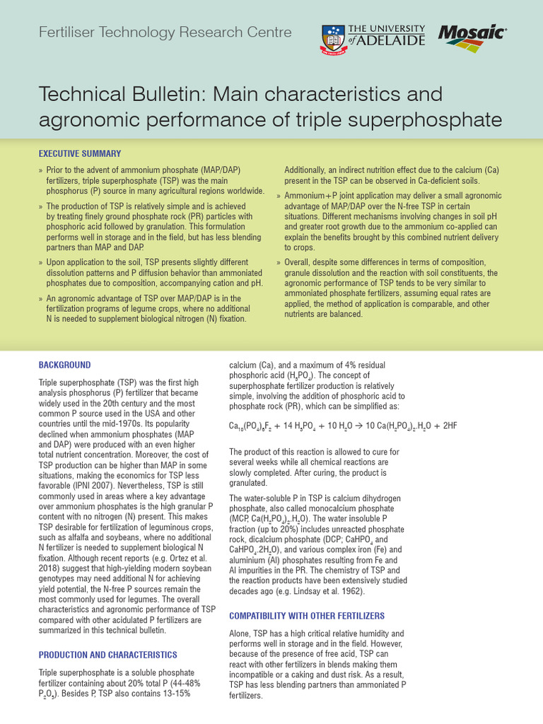 Triple Superphosphate Overview | PDF | Fertilizer | Soil
