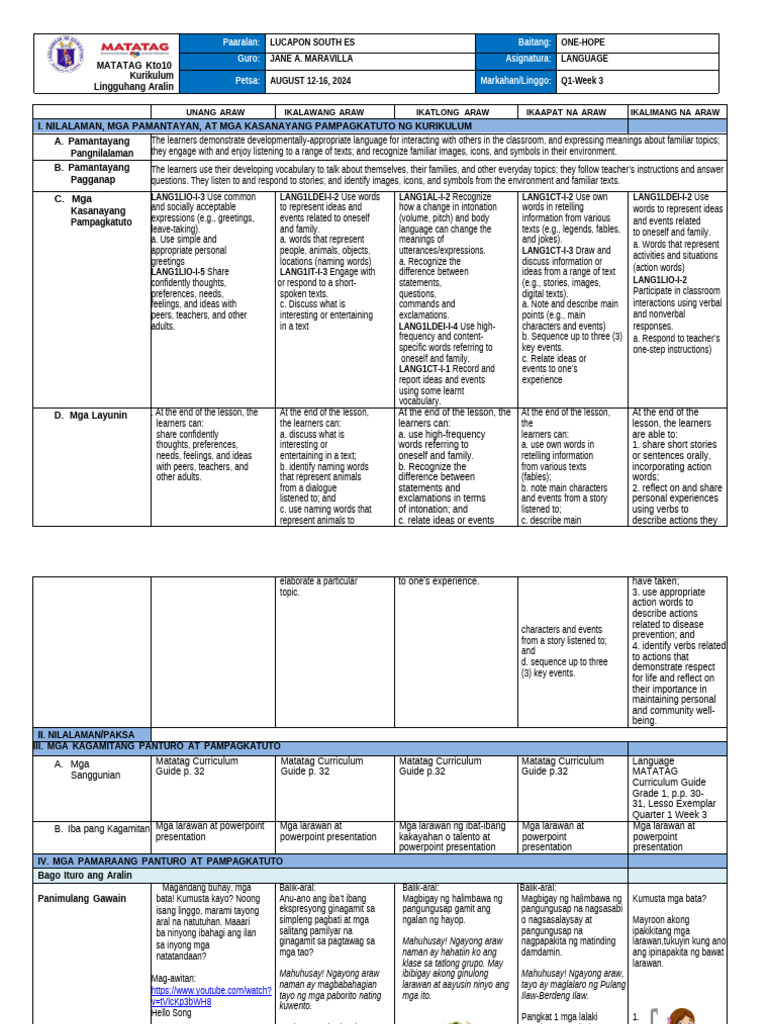 Week 3 Language | PDF