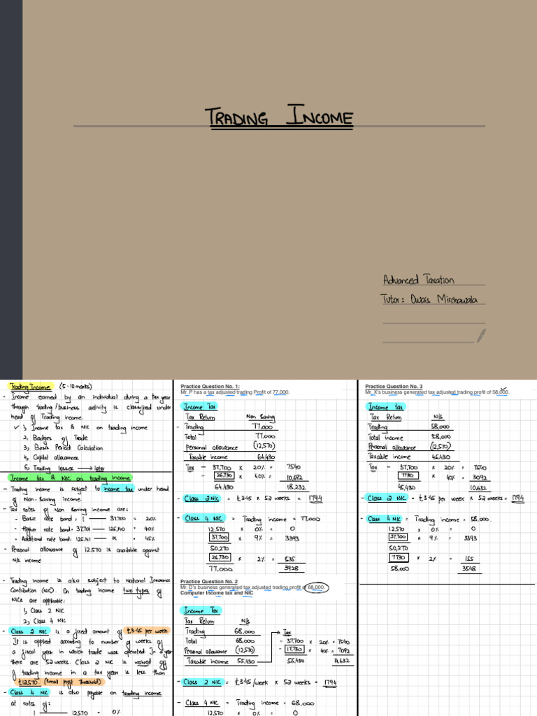 6 - Trading Income | PDF | Taxes | Income