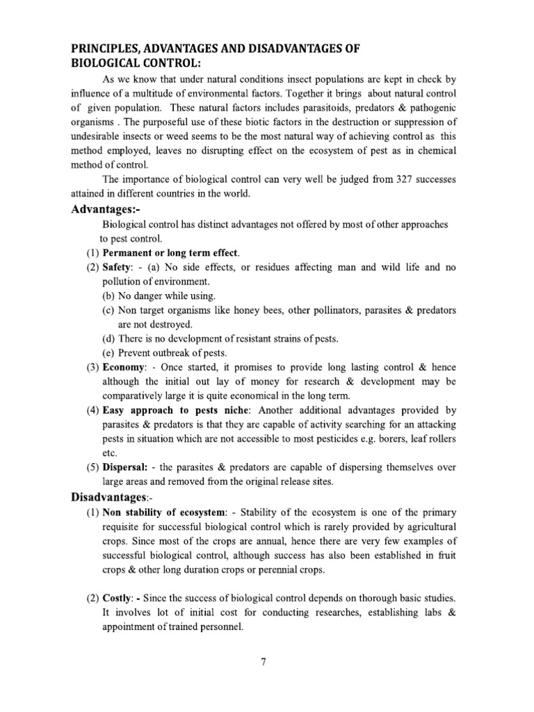 Importance of Biological Control | PDF