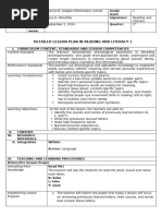 Grade 1 Reading Lesson Plan | PDF | Linguistics | Cognition