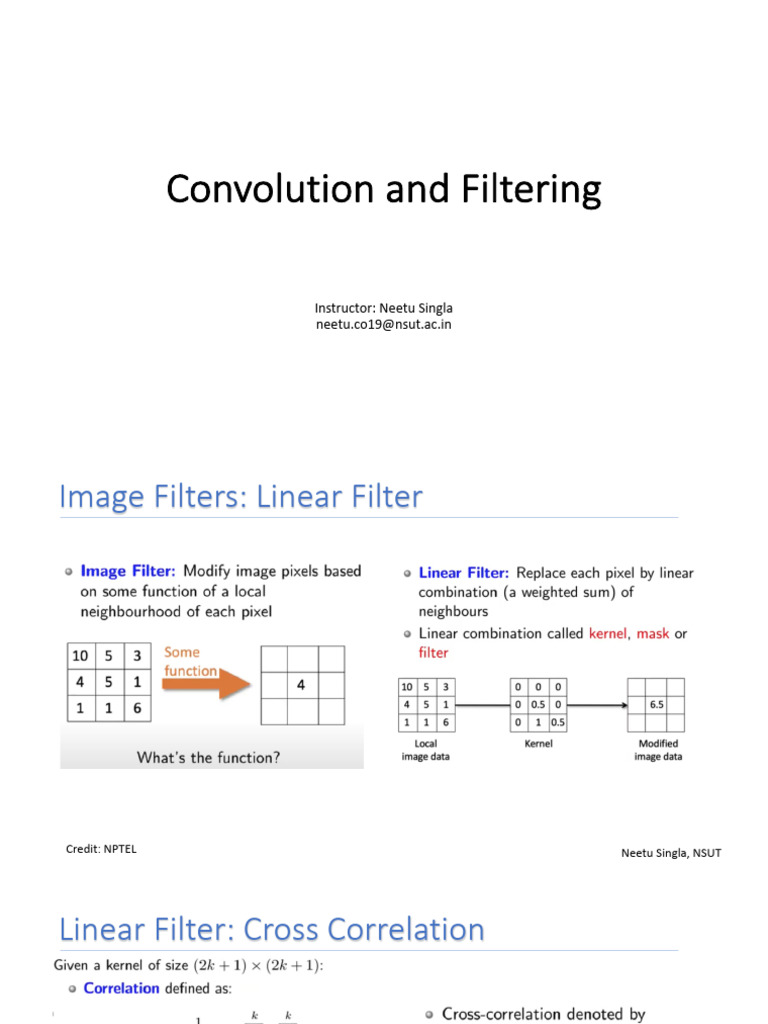 Lecture4 Convolution and Filtering (1) | PDF