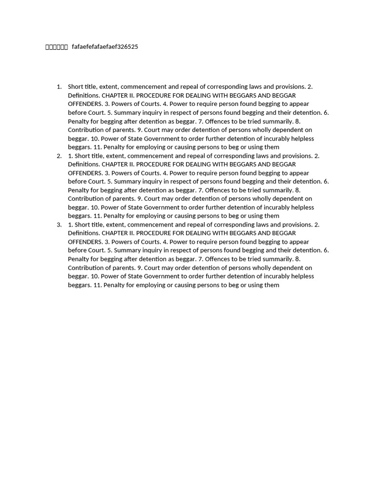 Begging Laws and Court Procedures | PDF