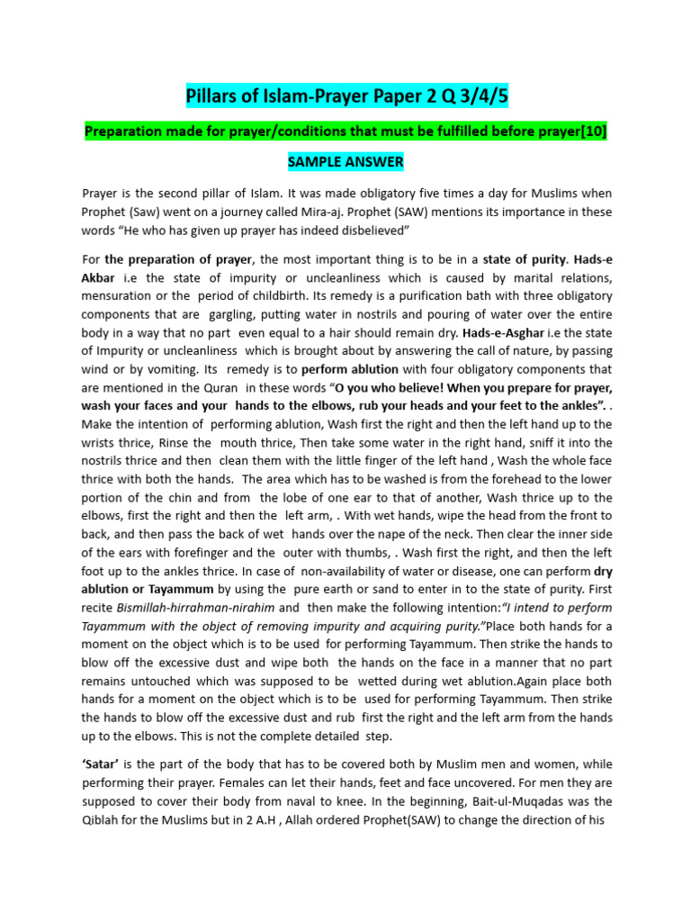 Prayer Preparation in Islam | PDF | Sharia | Prayer