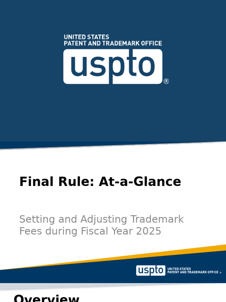 USPTO Trademark Fee Adjustments FY 2025 | PDF | United States Patent ...