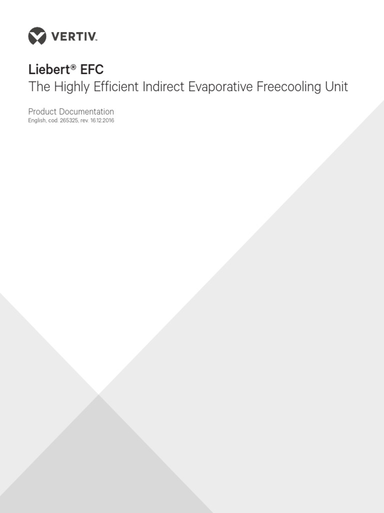 Liebert EFC Indirect Evaporative Cooling Unit | PDF | Data Center ...