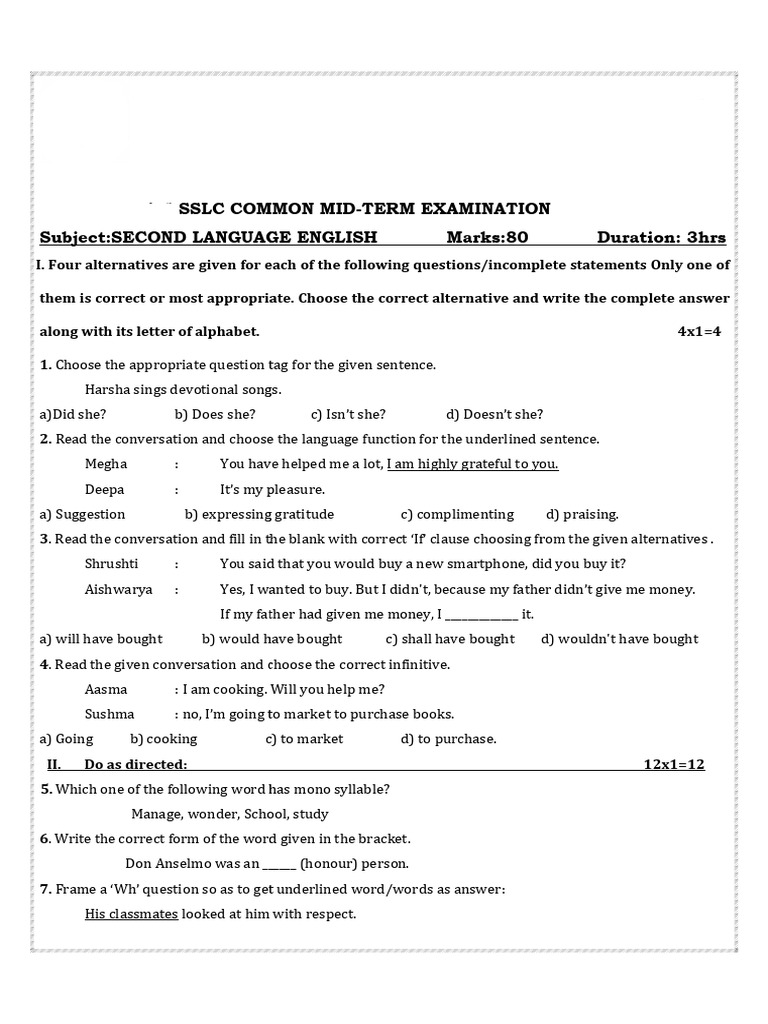 Language Functions and Exam Practice | PDF | Cataract | Eye