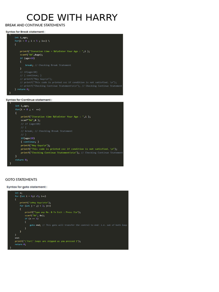 C Language Notes | PDF
