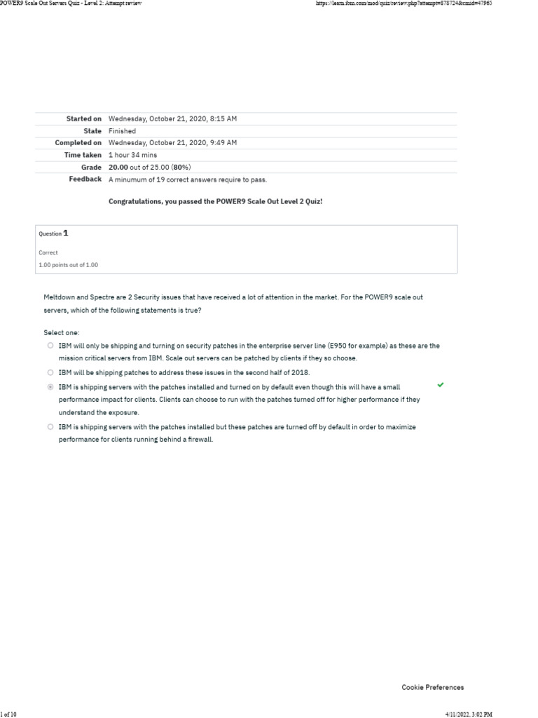 POWER9 Scale Out Servers Quiz Results | PDF | Ibm Db2 | Computer ...